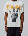 Homme Femme Twisted Fingers Tee - Cream + Orange/Blue