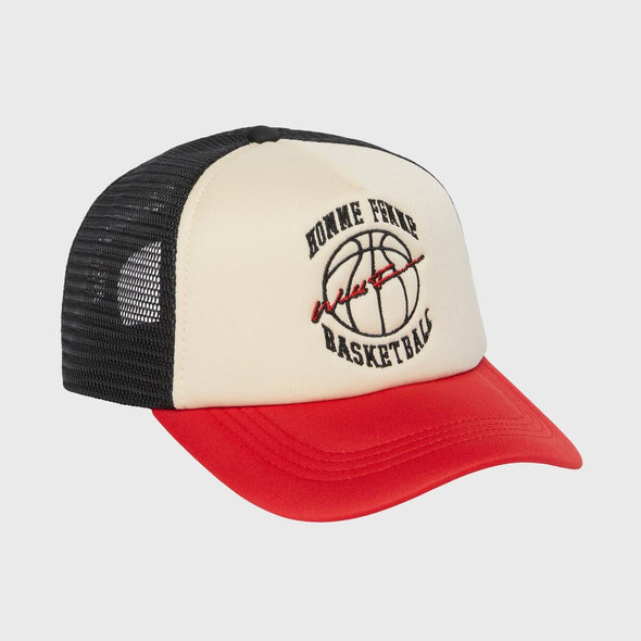 Homme Femme Basketball Trucker Hat Black / Red
