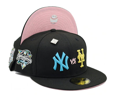 New Era Ny Vs Ny fitted Hat Pink Brim
