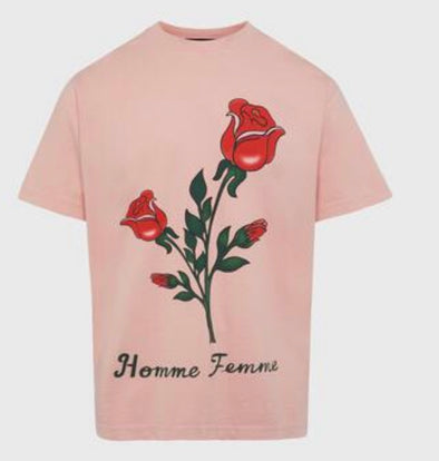 Homme Femme Poetry pink tee