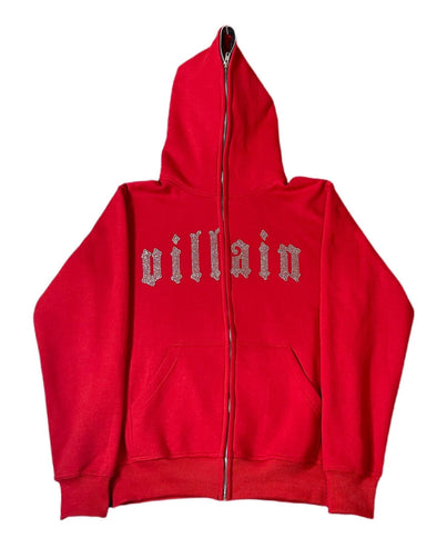 Villain Bust Down Full Zip Hoodie (Red)