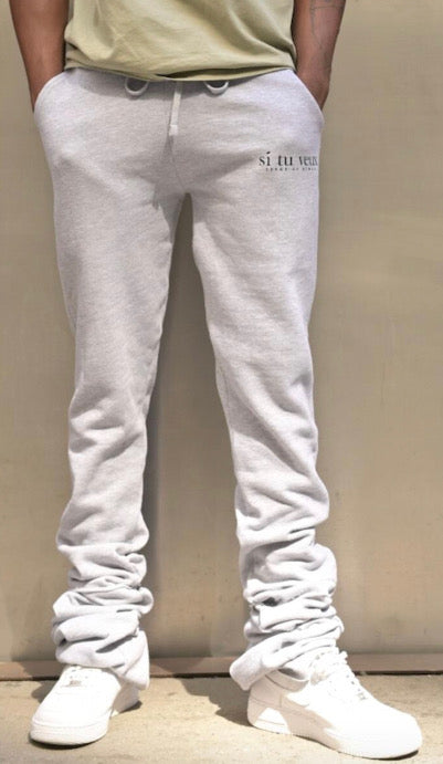 Si Tu Vuex Stacked Sweat Pants (Grey)