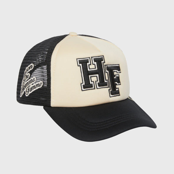 Homme Femme “Letterman” Trucker Hat (Cream)