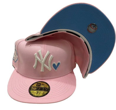 New Era New York Yankees Anco 99WS Fitted Hats (Pink/Baby Blue Brim)