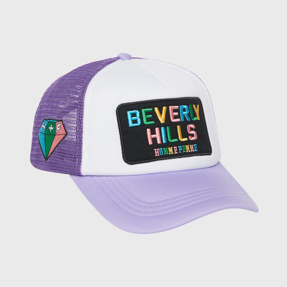 Homme Femme “Beverly Hills” Trucker Hat (Purple)